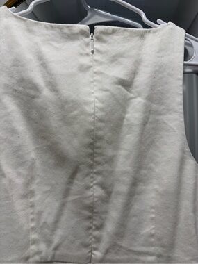 Babaton White linen Sleeveless Dress w pockets